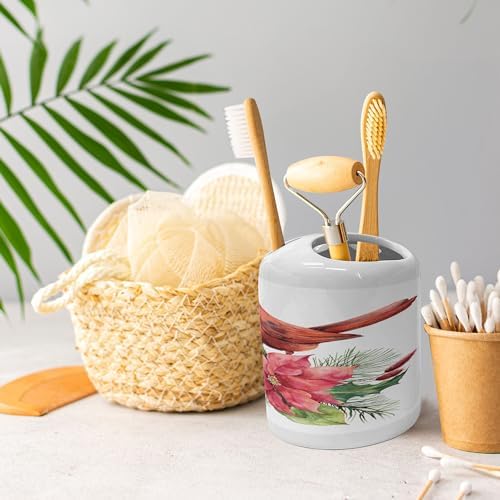 Ambesonne Poinsettia Soap Toothbrush Holder Set - 2 Pcs