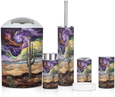 6 Piece Stormy Sky Cactus Bathroom Set