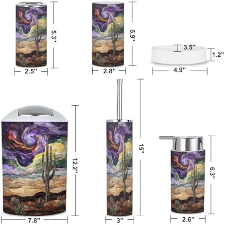 6 Piece Stormy Sky Cactus Bathroom Set