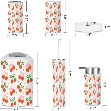 6 Piece Retro Coquette Bathroom Accessories Set