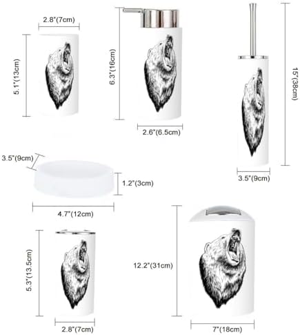 Bathroom Accessories Set 6 Pcs Engraved Style Decor