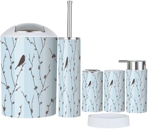 Bathroom Accessories Set 6 Pcs Durable Modern Organize