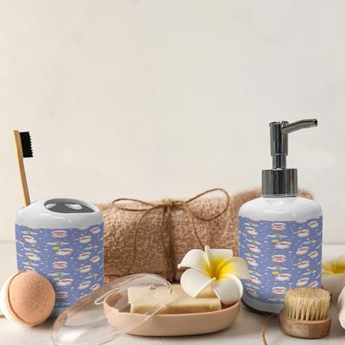 Ambesonne Funny Lamb Soap Toothbrush Holder Set 2 Pcs