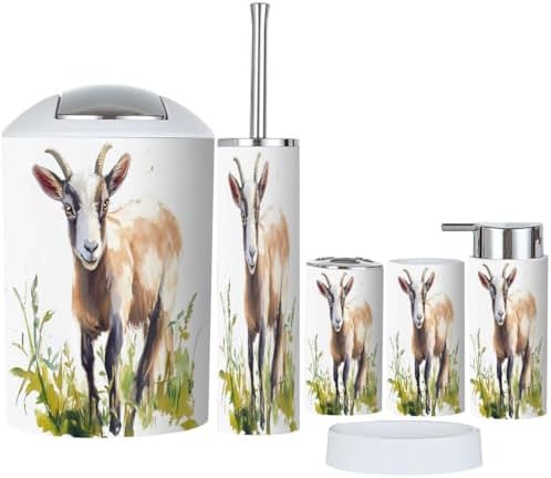 Boho Bathroom Accessory Set 6 Piece Modern Design 1
