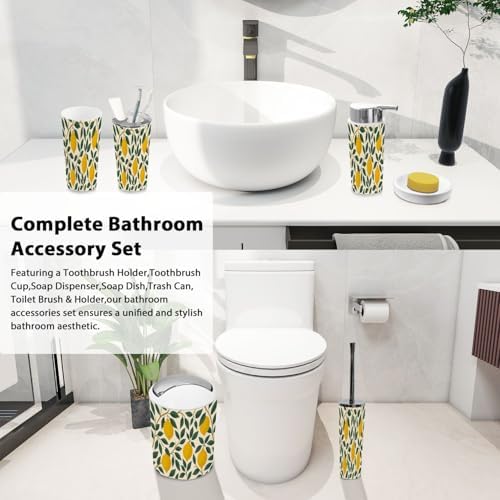 Boho Tropical 6-Piece Bathroom Accessory Set