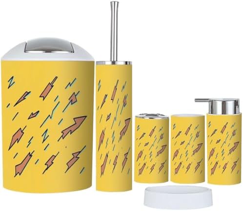 Boho Yellow Bathroom Accessory Set 6 Piece