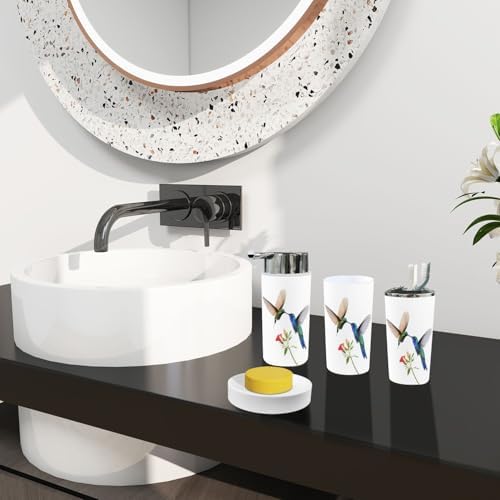 Boho Hummingbirds Bathroom Accessory Set 6 Piece