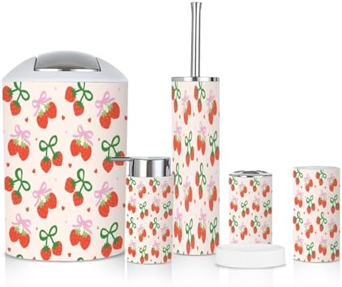 6 Piece Retro Coquette Bathroom Accessories Set