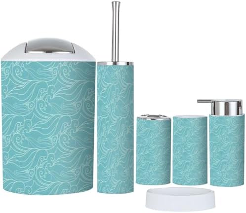 Sea Waves Bathroom Accessories Set 6 Pcs 1