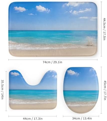 Kuizee 4 Piece Shower Curtain Set with Rugs 72x72 Inch 1