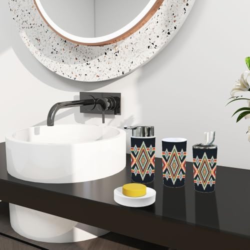 Boho Tribal Bathroom Accessory Set 6 Piece