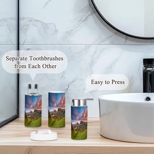 6 Piece Sunset Quiraing Isle Skye Bathroom Accessories Set