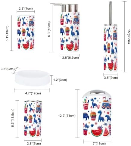 Independence Day Patriotic Bathroom Accessories Set 6 Pcs