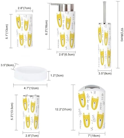 Bear Tribal Bathroom Accessories Set 6 Pcs