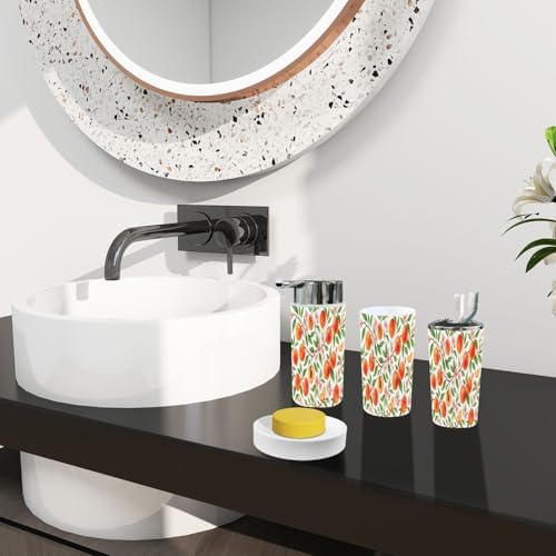 Boho Bathroom Accessory Set 6 Piece Tropic Style