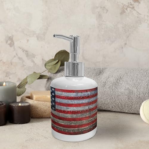 Ambesonne 2 Pc American Flag Soap Toothbrush Holder Set