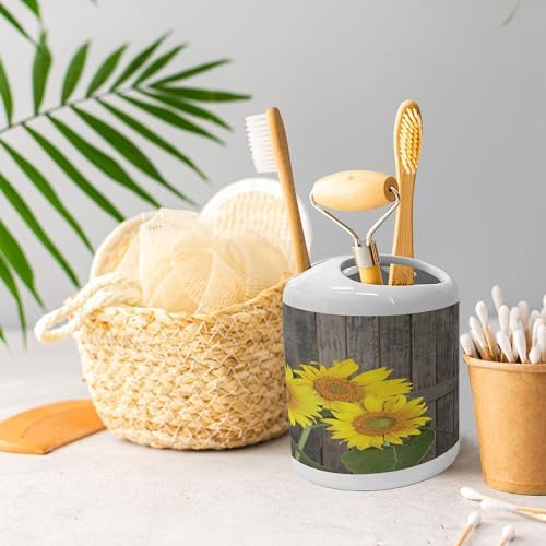Ambesonne Ceramic Soap Dispenser Toothbrush Holder Set