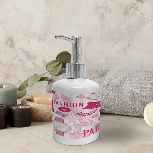 Ambesonne 2 Pc Parisian Ceramic Soap Toothbrush Set
