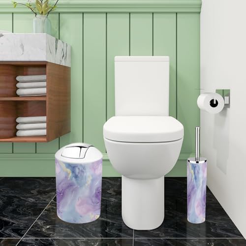Boho Blue Glitter Bathroom Accessory Set 6 Piece 1