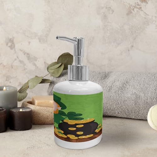 Ambesonne Leprechaun Soap Toothbrush Holder Set 2 Pcs Lime Green Ceramic