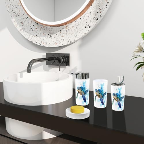 Boho Sea Turtle Bathroom Accessory Set 6 Piece