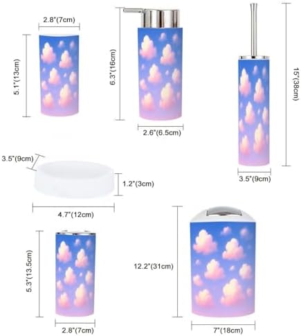 TRANQDEHOM 6 Piece Boho Bathroom Accessory Set