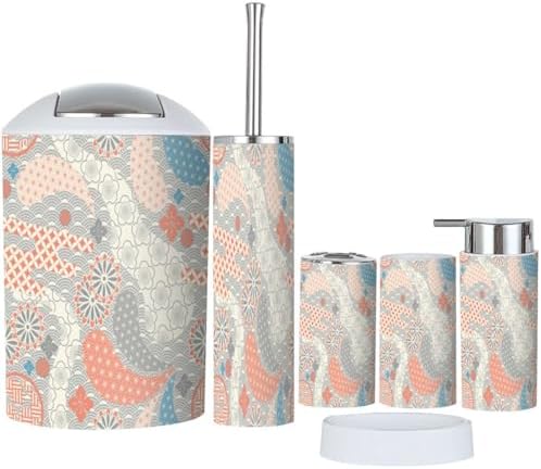 Bathroom Accessories Set 6 Pcs Durable Japanese Style