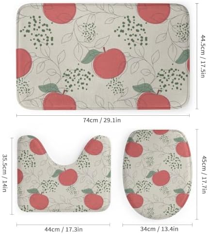 Kuizee 4-Piece Bathroom Set with Non-Slip Mats and Shower Curtain