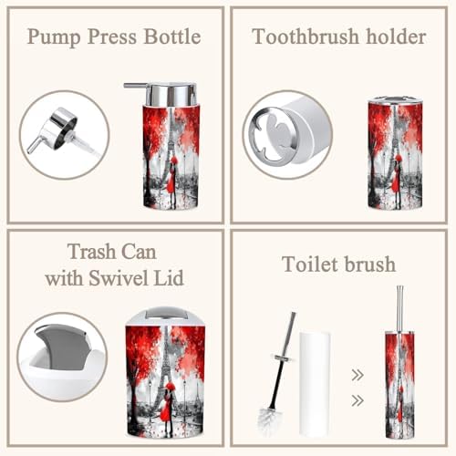 6 Piece Modern Bathroom Accessories Set 1