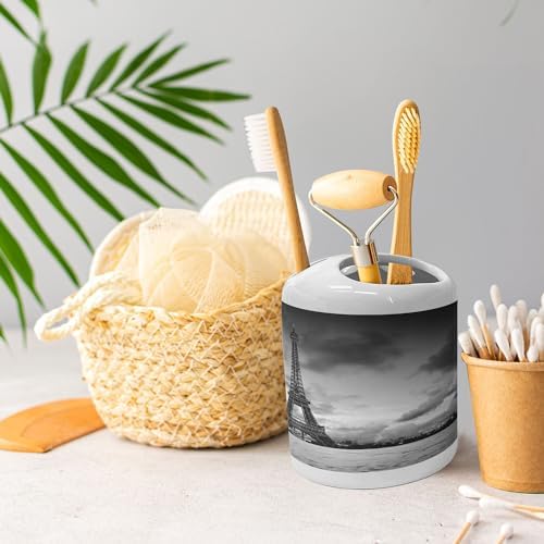 Ambesonne Eiffel Tower Soap Toothbrush Holder Set 1