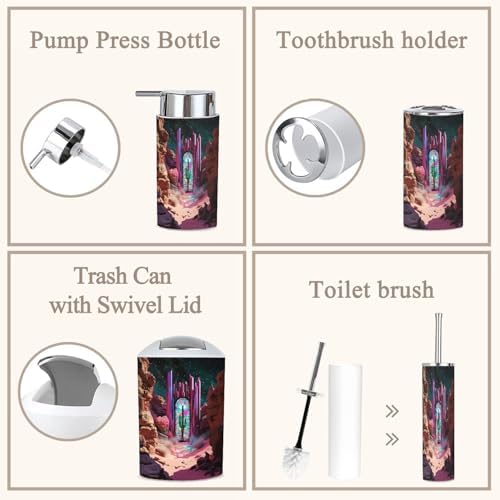 6-Piece Pastel Southwest Desert Boho Bathroom Set