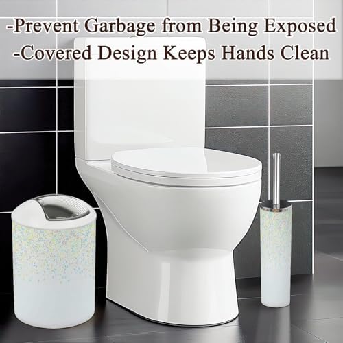 6 Piece Bathroom Accessories Set with White Chocolate Glaze Design