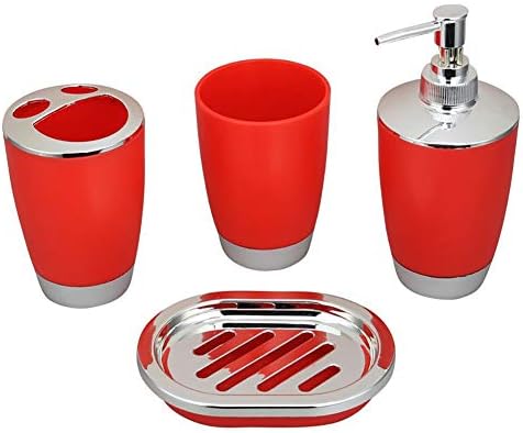 Wilove 4Pcs Set Plastic Bathroom Accessories