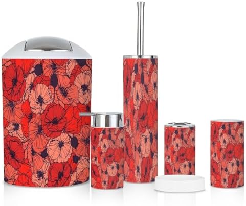 6 Piece Boho Style Bathroom Accessories Set