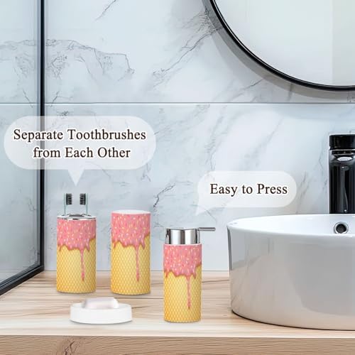 Pink Ice Cream Bathroom Accessories Set 6 Pcs 1