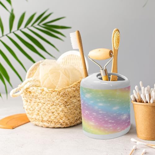 Ambesonne Galaxy Unicorn Soap Dispenser Toothbrush Holder Set