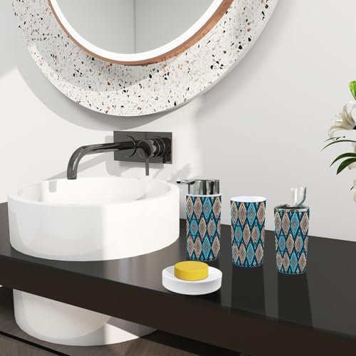 Boho Bathroom Accessory Set 6 Piece Modern Design