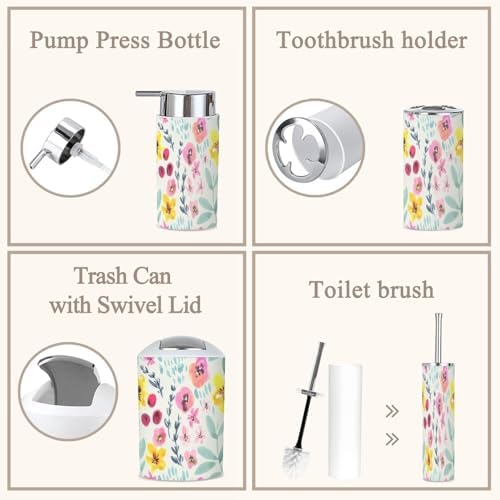 6 Piece Boho Bathroom Accessories Set 1
