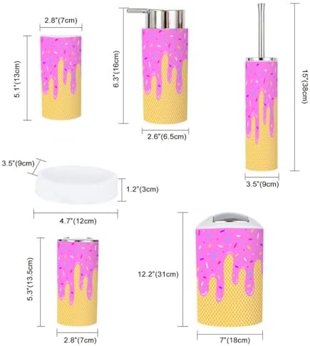 Bathroom Accessories Set 6 Pcs Waffle Cone Design