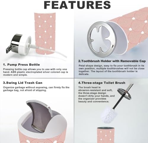 6-Piece Bathroom Accessories Set in Red