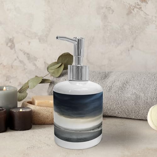 Ambesonne Nature Soap Dispenser Toothbrush Holder Set 2 Pcs Grey