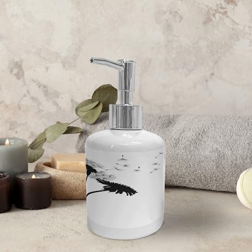 Ambesonne Flower Soap Dispenser and Toothbrush Holder Set 2 Pcs