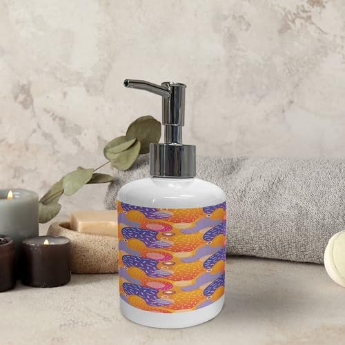 Ambesonne Abstract Soap Dispenser Toothbrush Holder Set