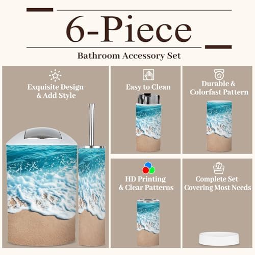 6-Piece Bathroom Accessories Set with Soft Wave Design