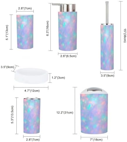 Boho Opal Gemstone Bathroom Accessory Set 6 Piece