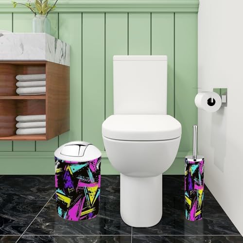 Boho Geometric Neon Bathroom Accessory Set 6 Piece