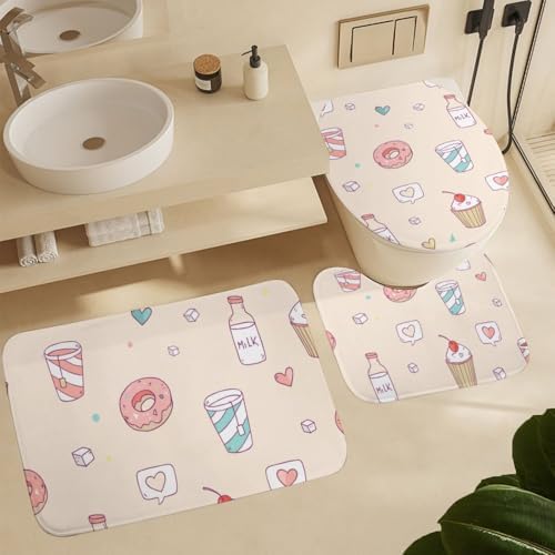 Kuizee 4 Piece Shower Curtain Set with Rugs and Hooks 1
