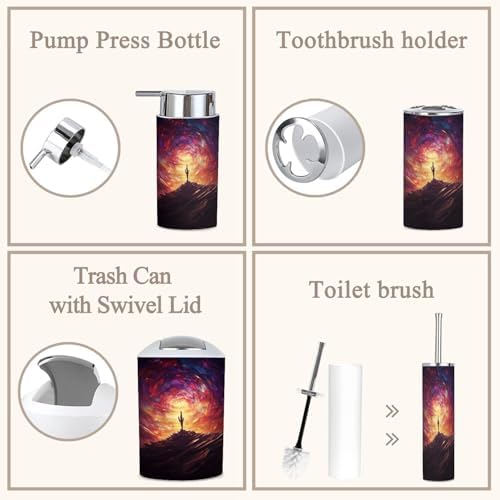 6 Piece Desert Cactus Bathroom Accessories Set