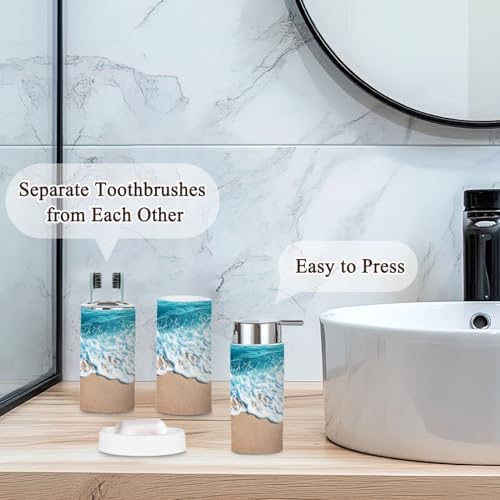 6-Piece Bathroom Accessories Set with Soft Wave Design