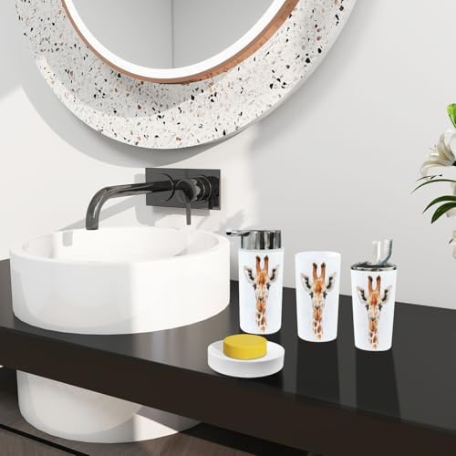 Boho Giraffe Bathroom Accessory Set 6 Piece